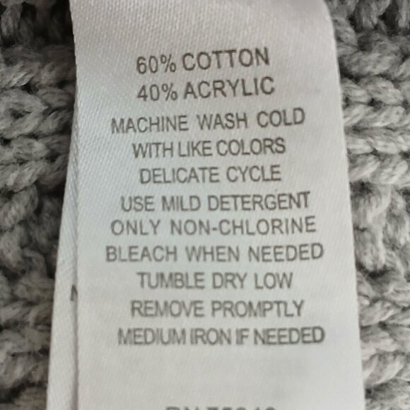 IF IT WERE ME WOMENS GRAY CABLE KNIT COWL NECK GRAY SWEATER, SIZE MED - Picture 4 of 12